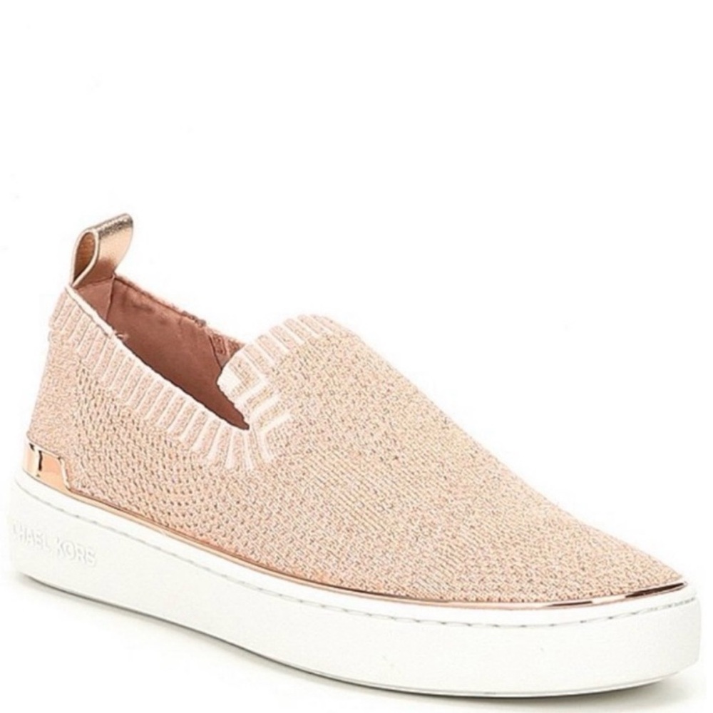 Like NEW Michael Kors Women's Rose Gold 9.5 women’s Slip-On Shoes. Worn twice